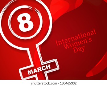 Elegant red color background with creative element design for International Women's Day. vector illustration