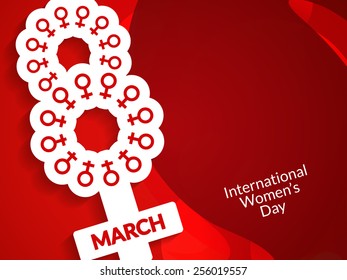 Elegant red color background design for International Women's Day. 