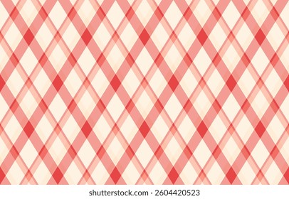 Elegant red and cream diagonal plaid pattern. Perfect for website backgrounds, textiles, packaging, and more.