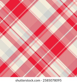 Elegant red and cream plaid pattern.  Perfect for textile design, fashion, backgrounds, and branding.  Subtle texture adds visual interest.  This versatile design evokes warmth and sophistication.
