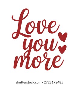 Elegant red cursive love message with heart symbol ideal for Valentine's Day and romantic designs.