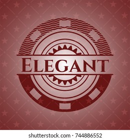 Elegant red emblem. Retro