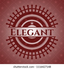 Elegant red emblem. Vintage.