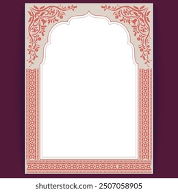  Elegant Red Floral Border Design Template for Wedding or Event Invitations