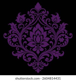 Elegant Red Floral Damask Ornament for Classic Designs
