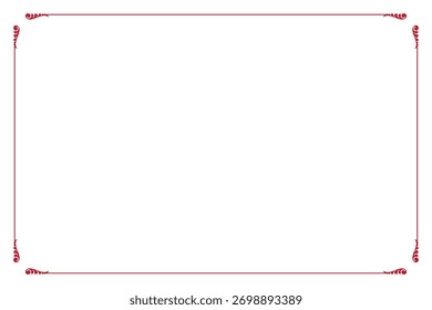 Quadro elegante vermelho florescer borda para certificado ou menu. 1227