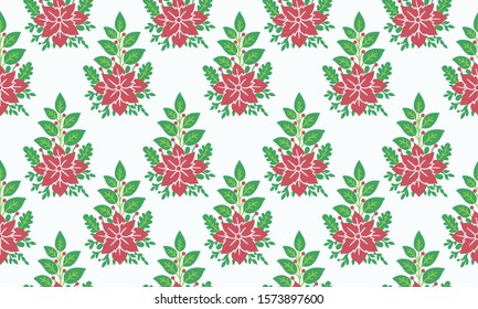 Elegant red flower, seamless floral pattern background.