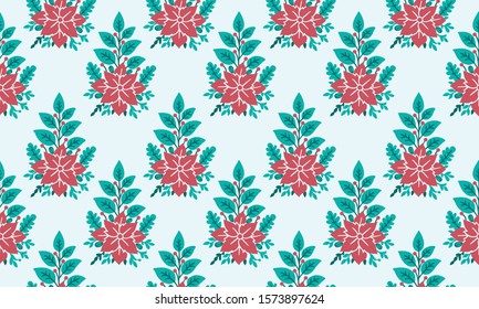 Elegant red flower, seamless floral pattern background.