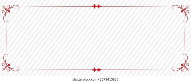 Elegant Red Frame White Background