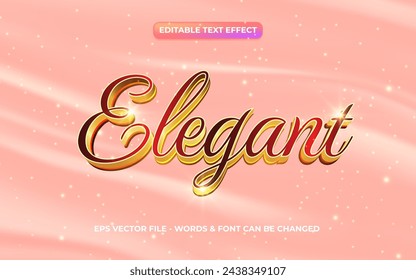 Elegant red gold 3d editable text effect
