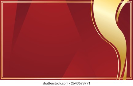 Elegant red gold abstract background for certificate