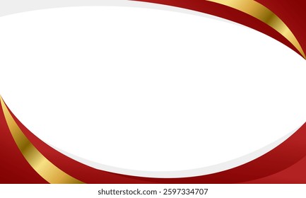 Elegant Red and Gold Abstract Curve Background. Modern luxury design. Suitable for Invitations, awards, templates, banners, covers, posters, cards, websites, and pages