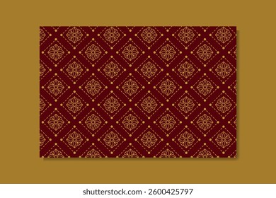 Elegant Red and Gold Seamless Pattern – Luxury Floral Geometric Design