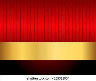 Elegant red and golden retro background with frame