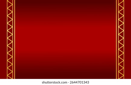 Elegant red gradient background design with gold triangle border accents creating a rich luxury background.