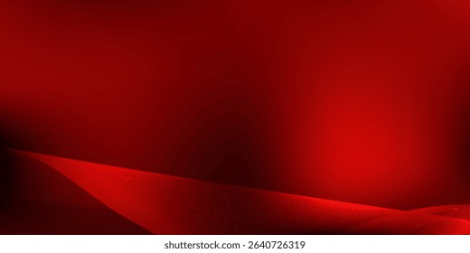 Elegant red gradient background with soft dark shadows and abstract flowing wave design, perfect for luxury, presentation, or festive themes.