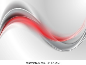 Elegant red grey abstract waves design. Vector background