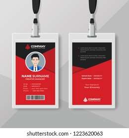 Elegant Red ID Card Design Template