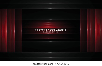 Elegant red lines on dark black background. Luxurious Premium Vector. Detail concept wallpaper.