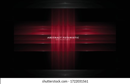 Elegant red lines on dark black background. Luxurious Premium Vector. Detail concept wallpaper.