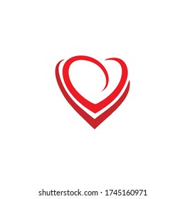 elegant red love vector icon