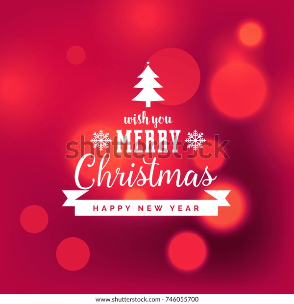elegant red merry christmas background with bokeh effect