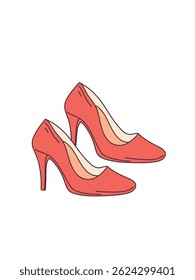 elegante rote Pumpen, Vektorgrafik