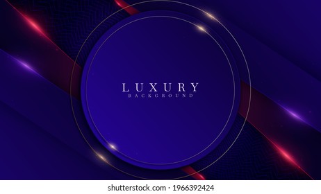 Elegant red and purple shade background with line golden elements. Realistic luxury paper cut style 3d modern concept. vector illustration for design.