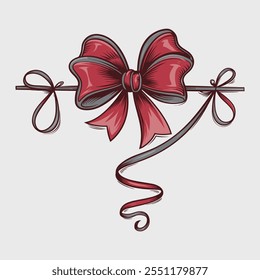 Elegant red ribbon bow design