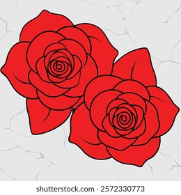 Elegant red roses scattered on a pristine white marble background, creating a stunning contrast that exudes romance, beauty, and timeless sophistication.