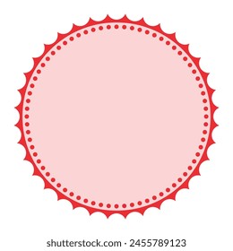 Elegant Red Round Detailed Packaging Classic Blank Sticker Badge Plain Background Design