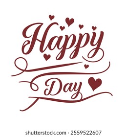 Elegant Red Script Text Saying 'Happy Valentine's Day' for Romantic Occasions