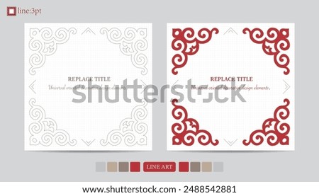 Elegant red scroll on white background.Ideal as a decorative frame for certificates or menus.