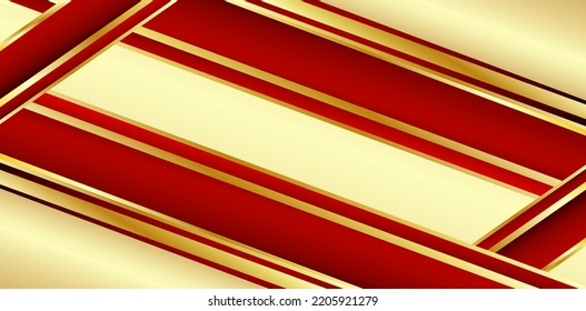 Elegant red shade background with line golden elements.