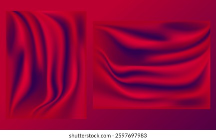 Elegant red silk fabric background with smooth folds
