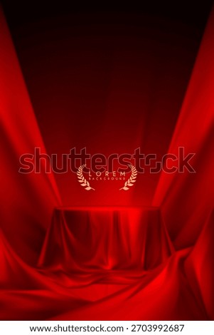 Elegant red silk podium background