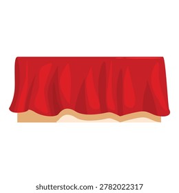 Elegant red tablecloth draped over a table, creating a festive setting for special occasions