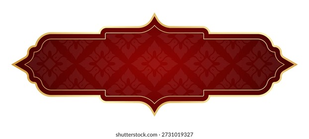 Elegante Anuncio de marco clásico tailandés rojo con patrón de adorno tradicional. Diseño de Vector de lujo ideal para certificados, etiquetas, invitaciones, branding, packaging y Uso comercial premium.