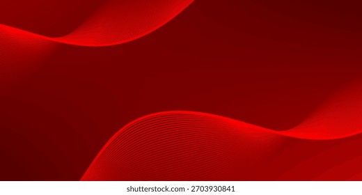 Elegant red vector background with flowing curved lines creating a smooth wave effect. abstract wavy lines background. abstract red background.