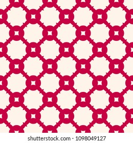 Elegant red vector seamless pattern in Asian style. Simple geometric ornament, grid, lattice, mesh, net. Abstract background texture. Festive holiday design for prints, textile, decoration, gift paper