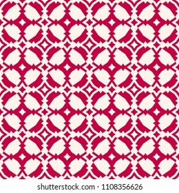 Elegant red vector seamless pattern. Damask ornamental texture. Simple geometric background with diamond shapes, grid, lattice, repeat tiles. Luxury abstract ornament. Design for decoration, textile