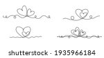 Elegant red vignette, the pattern of the lace header. Hearts one line vignette. Flourish vintage Valentines day hand drawn calligraphy heart. Calligraphy illustration. Holiday Design. Icon love decor