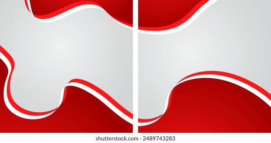 Elegant red and white wavy abstract background, perfect for banners, posters, presentations, flyers, and advertisements. Ideal for creating visually appealing designs with a modern and dynamic touch.