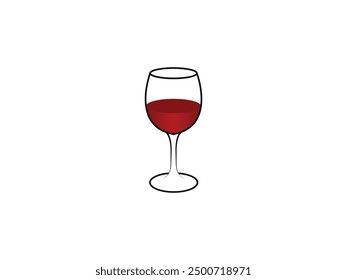 Elegante Vector de copa de vino tinto. Diseño moderno del vidrio de consumición. Ilustración de cristal de vino de lujo.