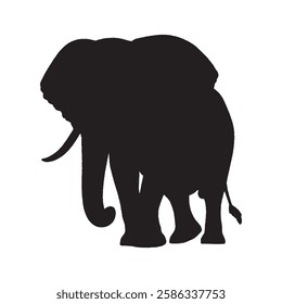 Elegant and Refined Elephant Silhouette for High-End Designs - Elephant Vector - Elephant Illustration
