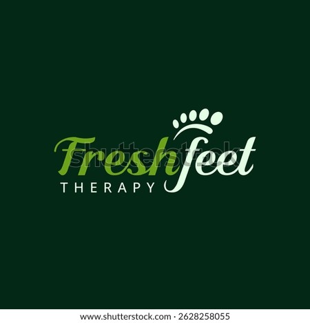 Elegant and refreshing foot therapy logo with leaf and footprint elements, symbolizing wellness, comfort, and natural healing. Ideal for foot massage, reflexology, and wellness brands.