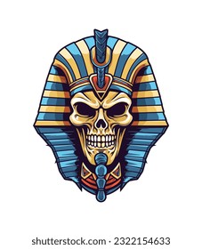 An elegant and regal Egyptian golden pharaoh vector clip art illustration, representing the richness of Egyptian culture and heritage, perfect for educational materials, cultural events, and travel pr