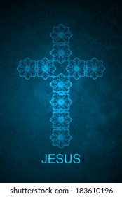 Elegant religious blue color background for good friday. vector illustration