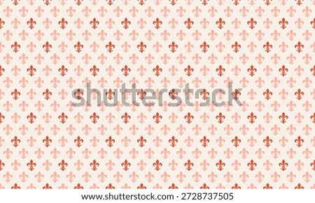 Elegant repeating fleurdelis pattern in soft coral and blush tones.  Perfect for wedding invitations, feminine branding, or textile design.