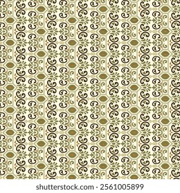 Elegant, repeating floral pattern on cream background